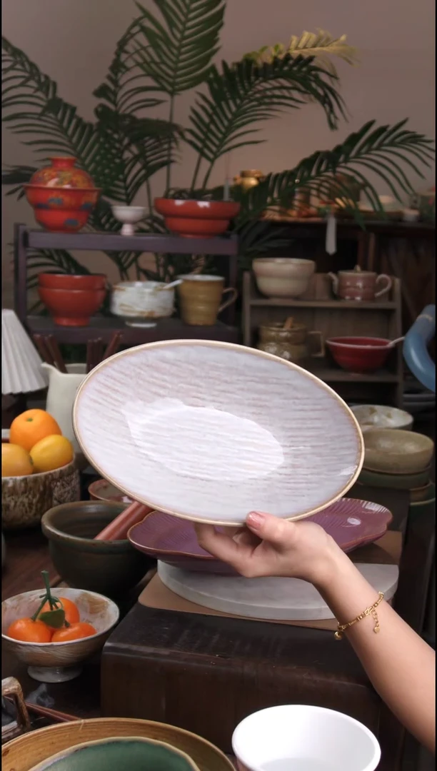 碗景德镇手工高温餐具紫海棠