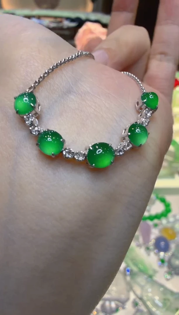 18K金镶嵌手链翡翠多样性团购发一件