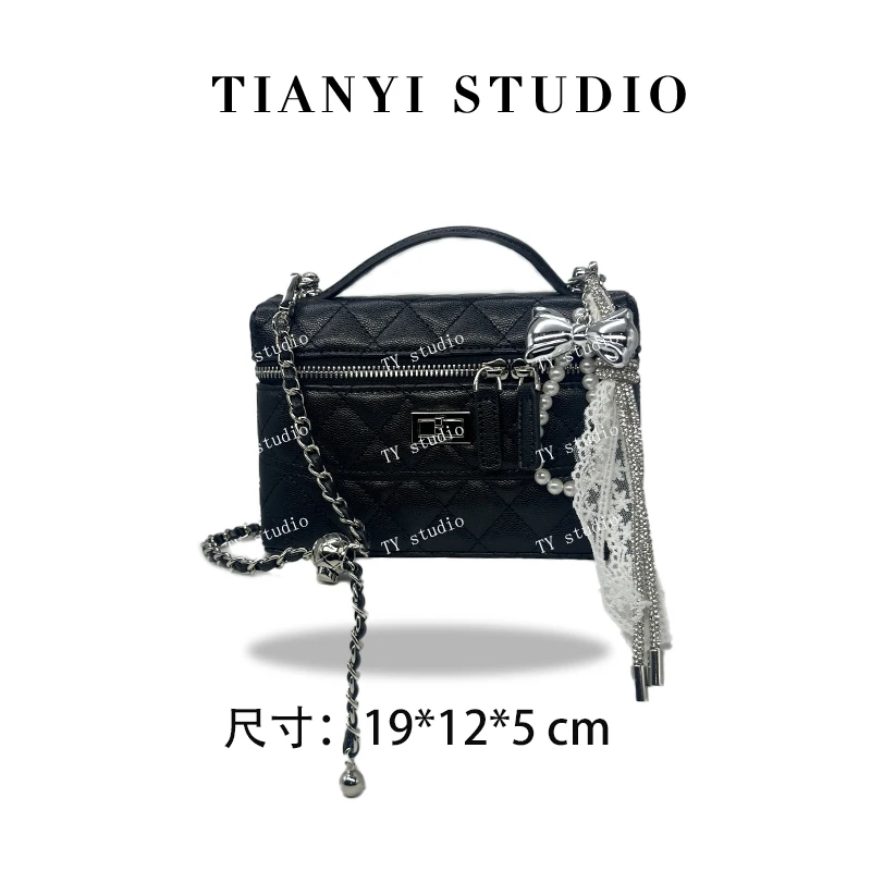 【TY】ZT-D7195-黑色 轻奢高级单肩斜跨韩版链条女包包