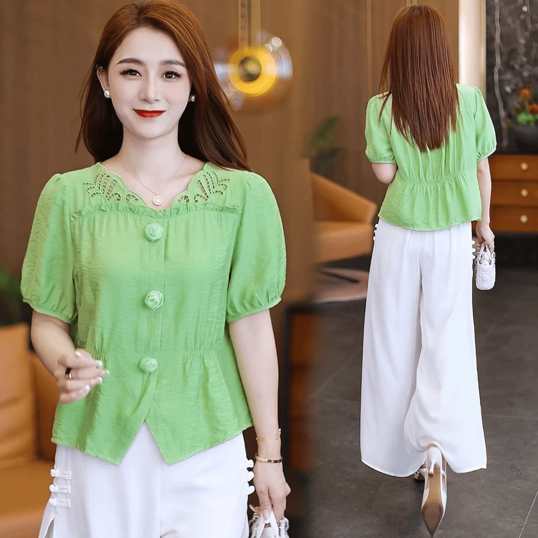 时尚显瘦衬衣女气质上衣2025新款夏装法式小资衬衫减龄洋气小衫潮