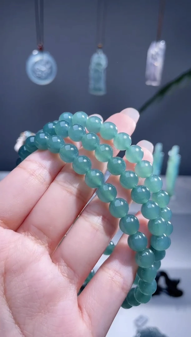 翡翠未镶嵌项链珠链