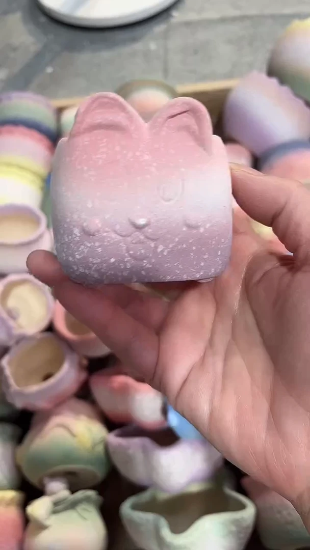 麦饭石粗陶多肉花盆口径5.5*4.5微瑕