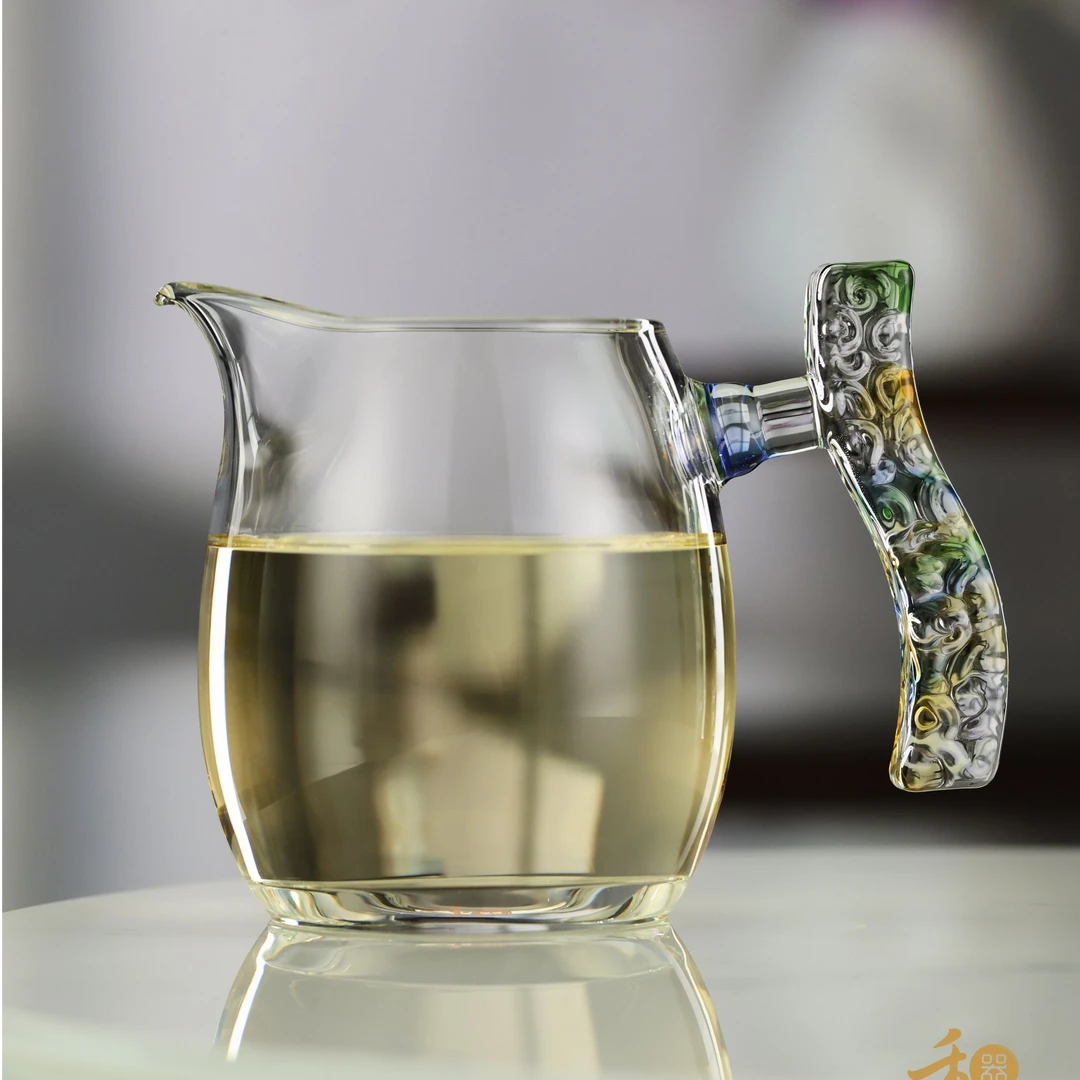 禾器高端新品迷翠系列玉锦茶海家用送礼物大容量公道杯玻璃茶具