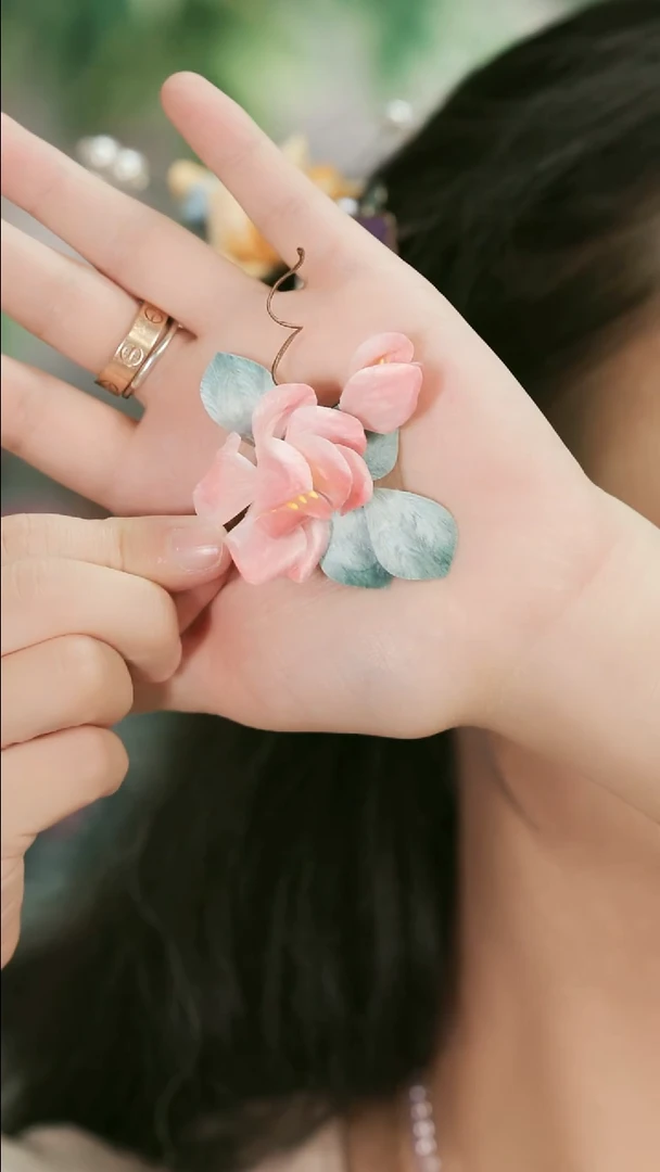 刺绣湘传礼纯手工发夹