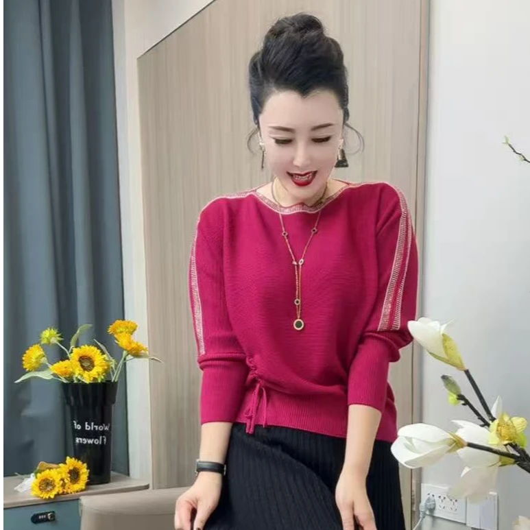 77601砖条衫毛衣女套头款打底衫毛针织衫针织连帽女装