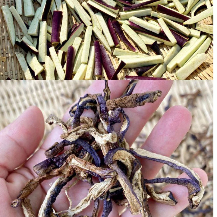 安徽特产精选紫茄子干条原味脱水蔬菜干货