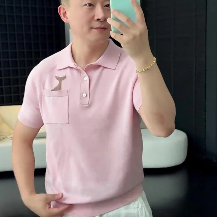 天丝Polo衫商务休闲男士秋季新款高级感时尚老钱风百搭翻领针织衫