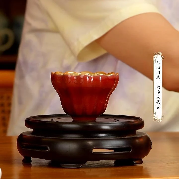 【小乔赏瓷】谢小金豇豆红小佛手杯xxj108