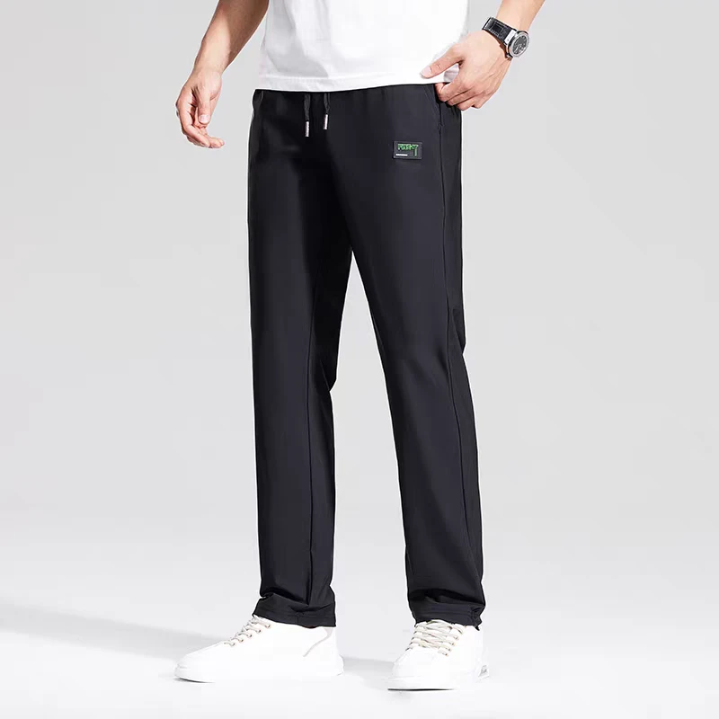 【K007】夏季男士纯色商务休闲冰丝裤直筒修身长裤时尚男装休闲裤