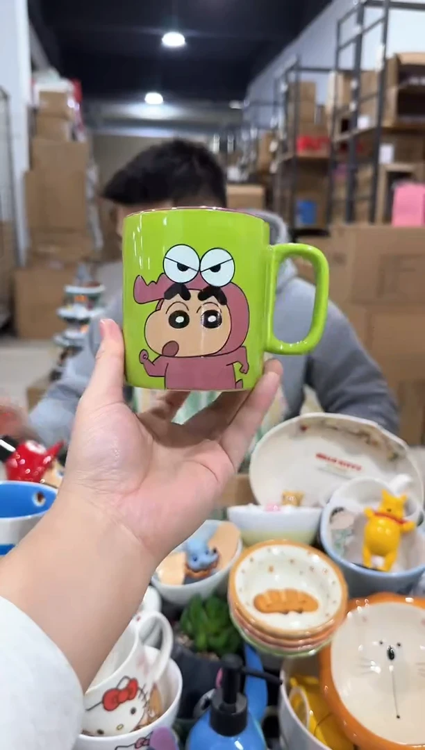 瓷片绿色小新鳄鱼马克杯