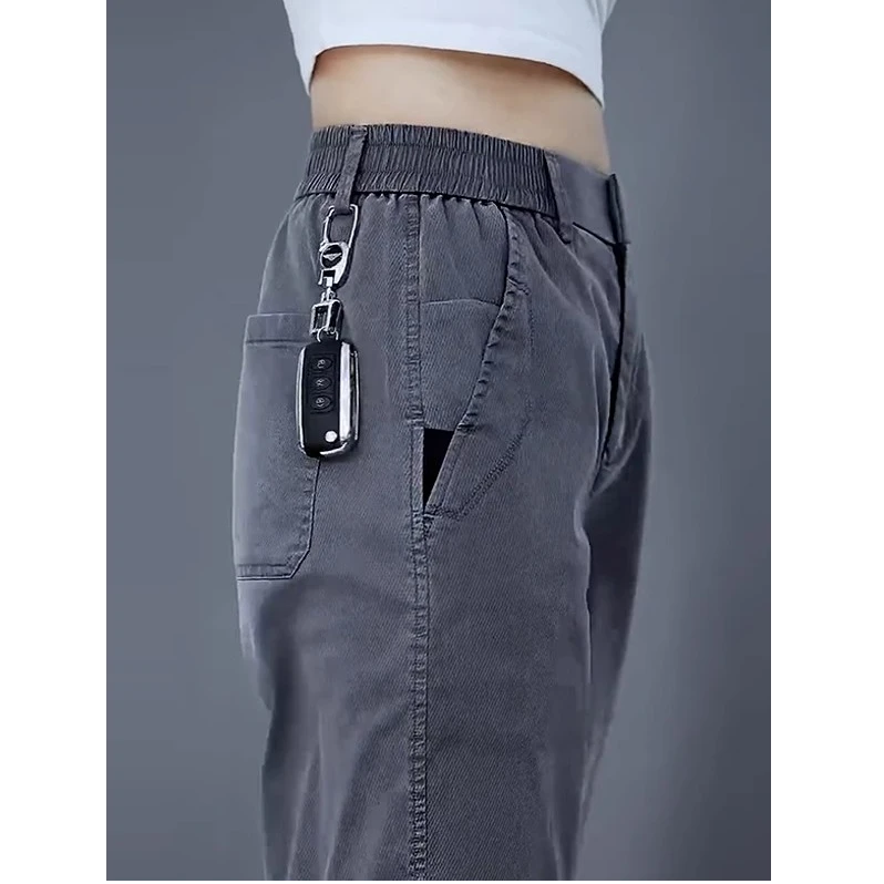 莱赛尔天丝男士休闲裤子商务宽松直筒垂感透气男式爸爸裤子春秋季