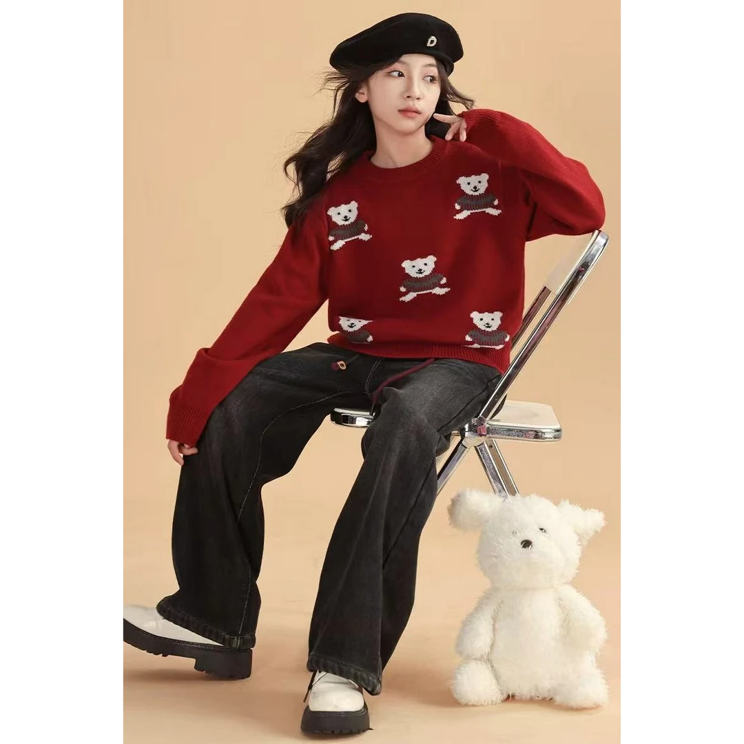 卡通小熊款毛衣1329