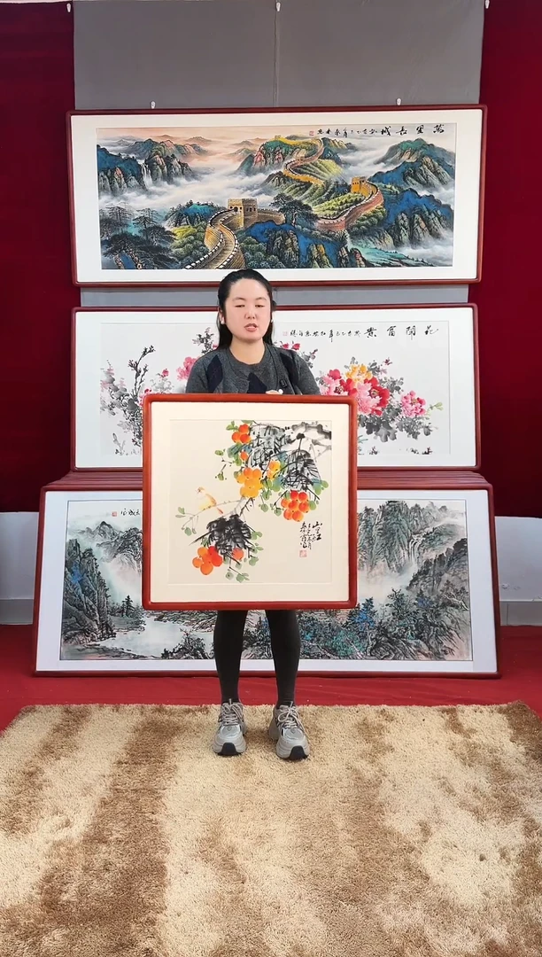 国画手绘琵琶63*63尺寸