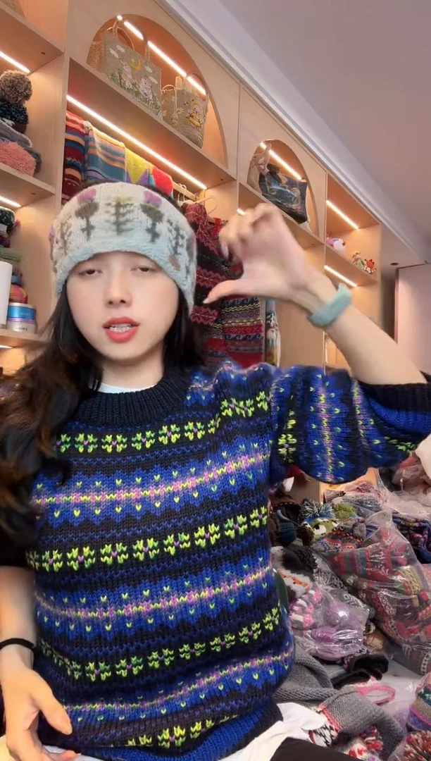 绵羊毛纯手工毛衣美丽如