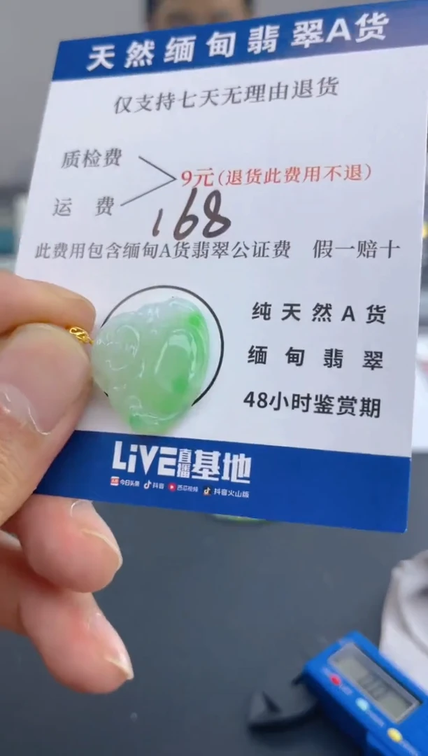 颈饰18K金镶嵌翡翠纯天然缅甸翡翠A货