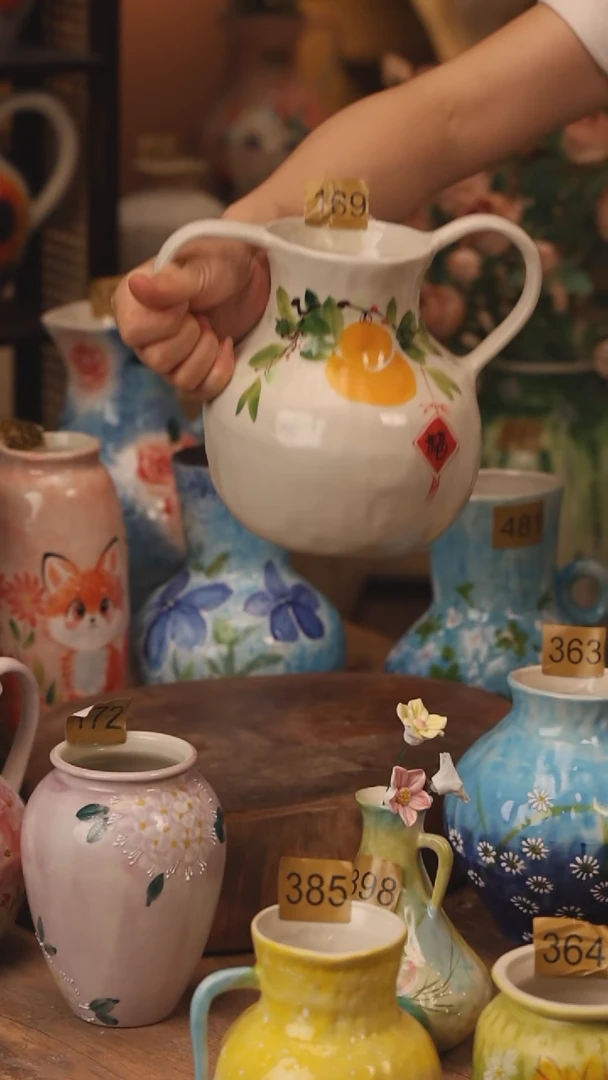 陶瓷169景德镇设计师手作花器摆件侘寂风