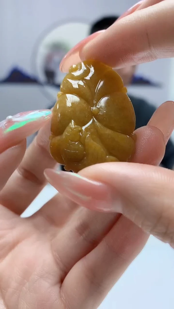 【闪购商品】定制翡翠未镶嵌3916DD-毛货挂件52