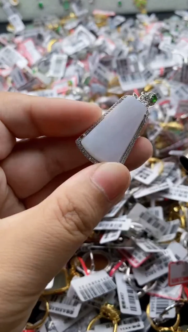 翡翠戒指银S925镶嵌5555---3