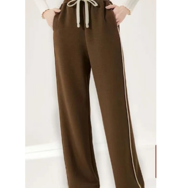 【撤柜样品】X184秋冬季气质百搭休闲裤子咖啡商家提供