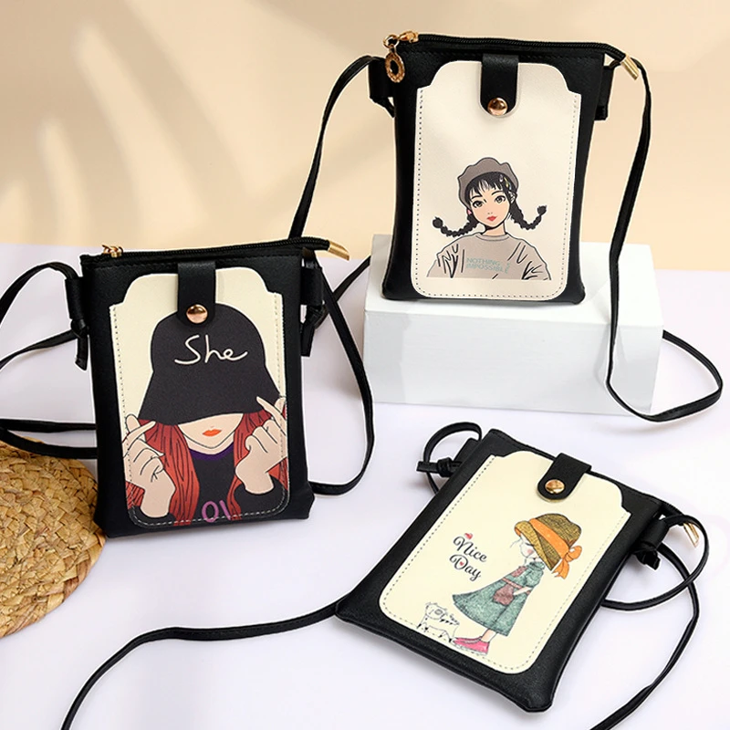 可爱手机包女孩韩版时尚百搭小清新装手机斜挎迷你小包包xy