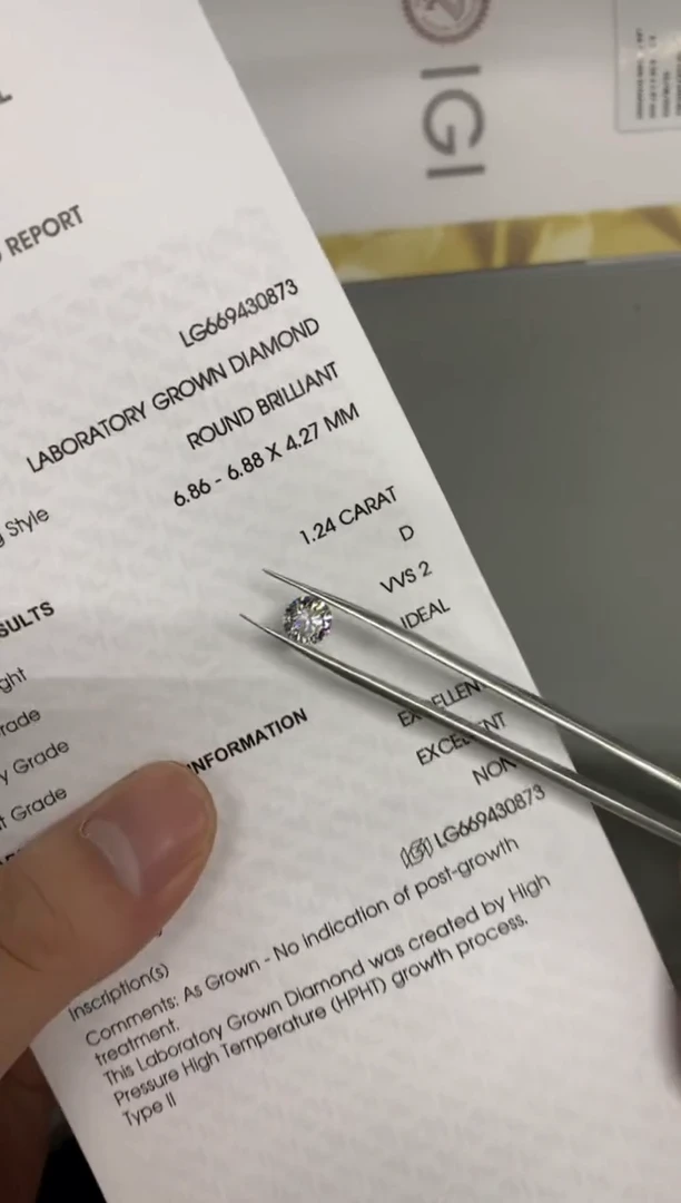 【闪购商品】实验室培育钻石裸石未镶嵌1.24D669430873