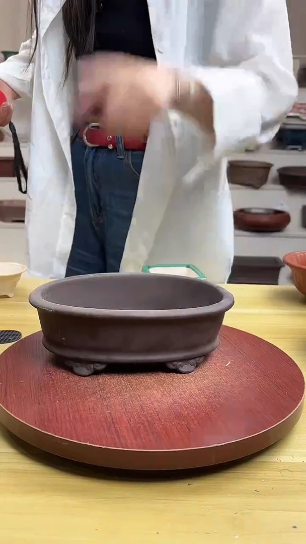 紫砂花盆浅草紫砂花盆微瑕