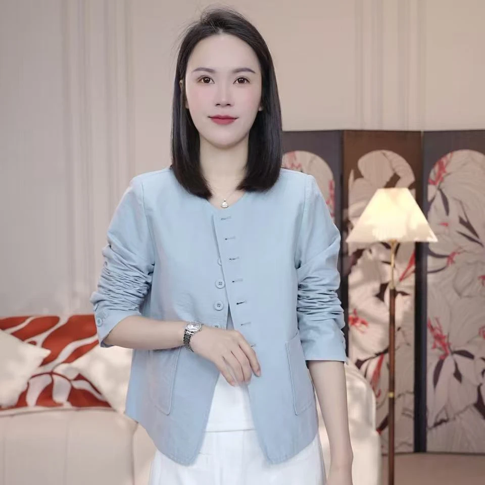 【希希推荐】FX-2501春装新款圆领短外套女长袖小个子气质款2025-L