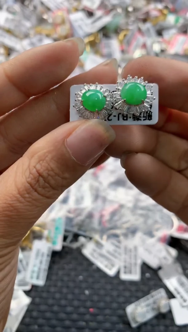 银S925镶嵌戒指翡翠151515-----4