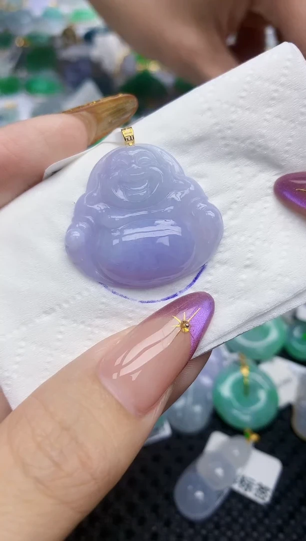 翡翠18K金镶嵌颈饰26   天然翡翠A货  百元以上9米证书费自理