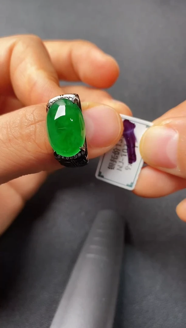 银S925镶嵌戒指翡翠22222222