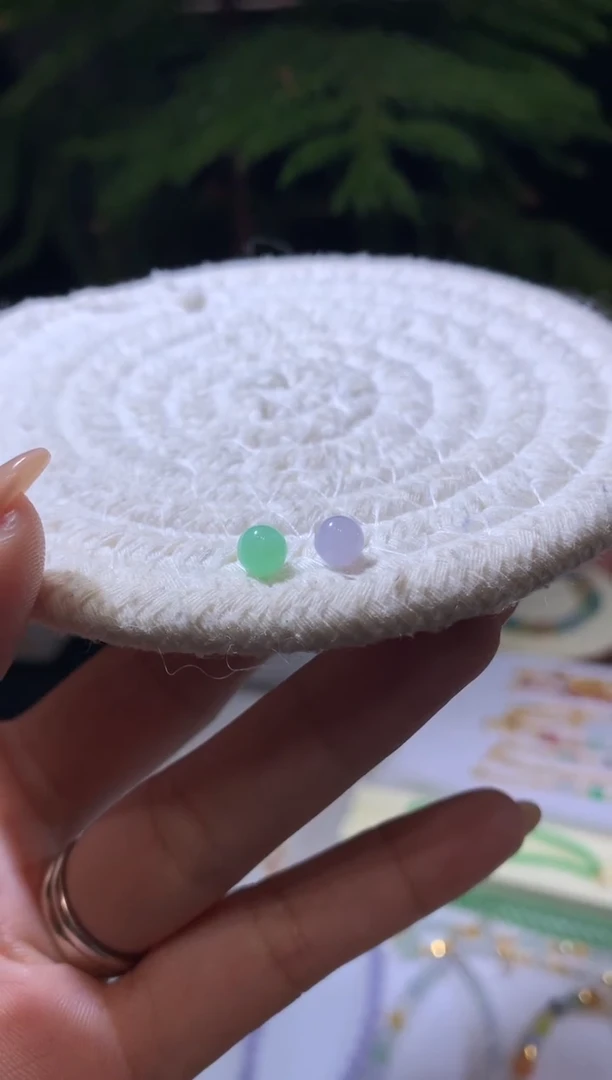 未镶嵌定制翡翠5.3/5.4珠子两个168+16