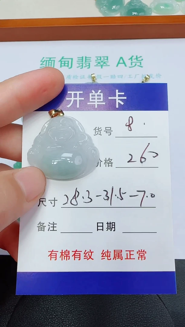 翡翠未镶嵌吊坠(赠链)8