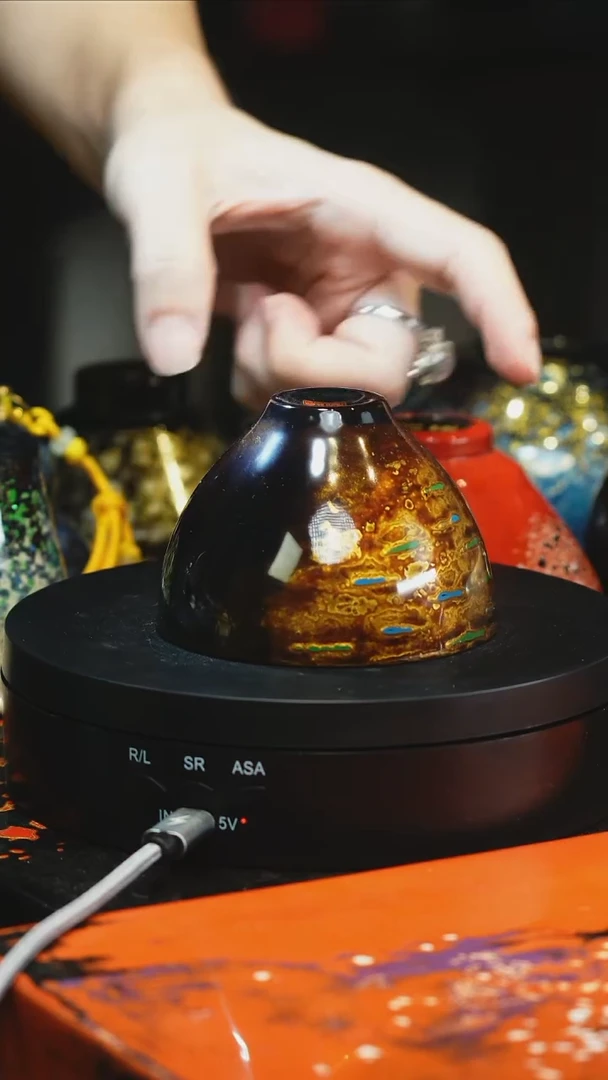 大漆杯子黑金色1