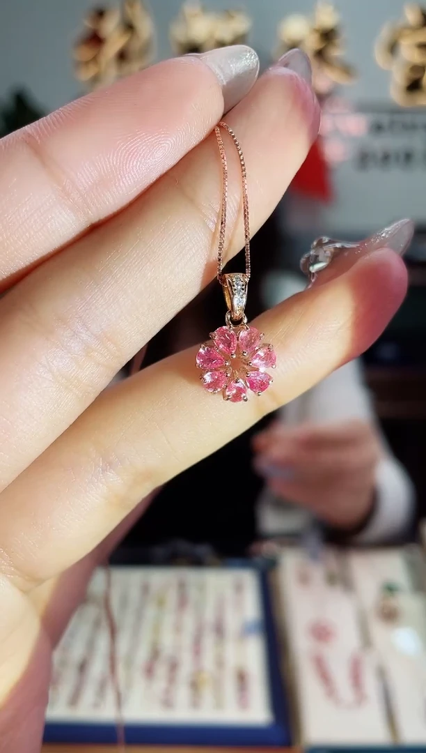 【闪购商品】彩色蓝宝石吊坠银S925镶嵌吊坠