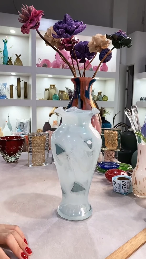 慕忆家手作琉璃花瓶微瑕