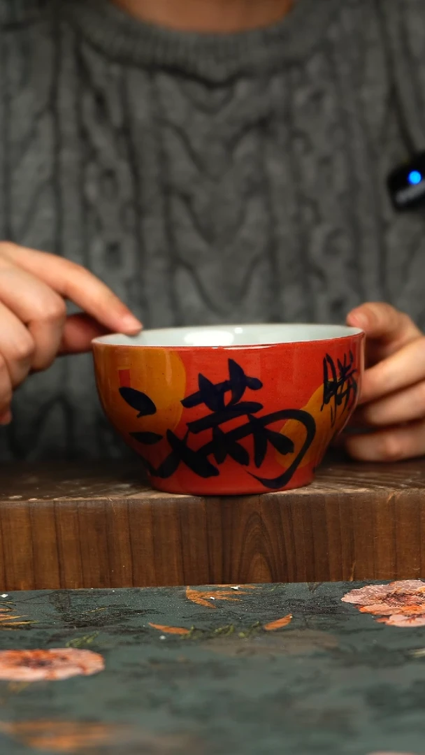 杯釉下彩手工手绘同款陶器