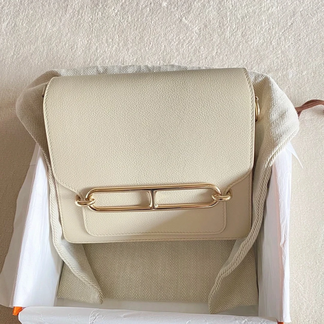95新 Hermes/爱马仕 【66活动】 猪鼻子 19 冰川白 EC皮 D刻包