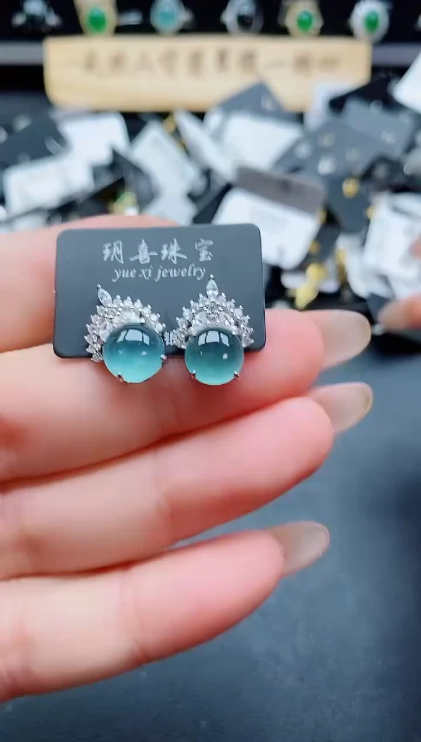 银S925镶嵌戒指翡翠1