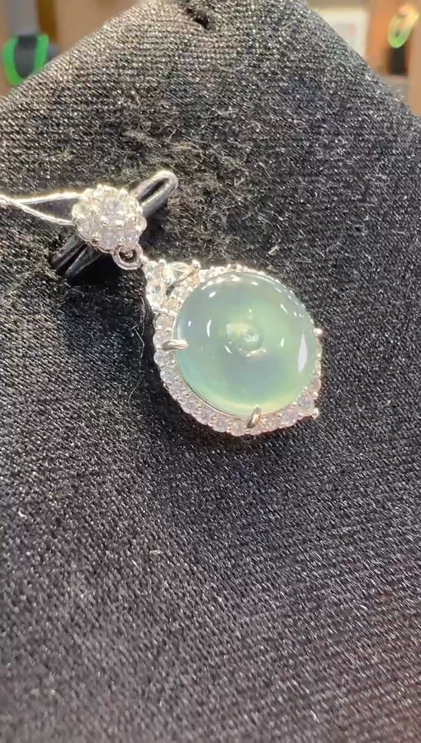 翡翠银S925镶嵌吊坠(不含链)多样性发其一