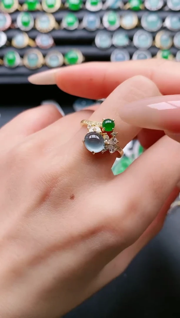 【闪购商品】翡翠戒指银S925镶嵌111111111