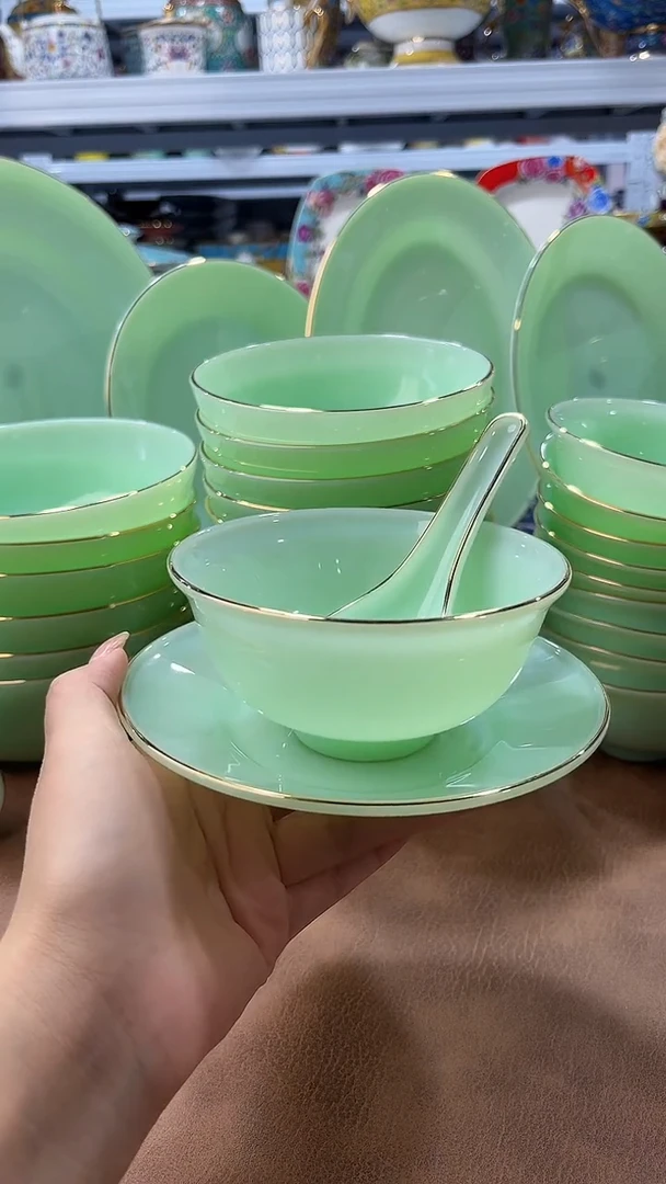 玉瓷三件套10套餐具