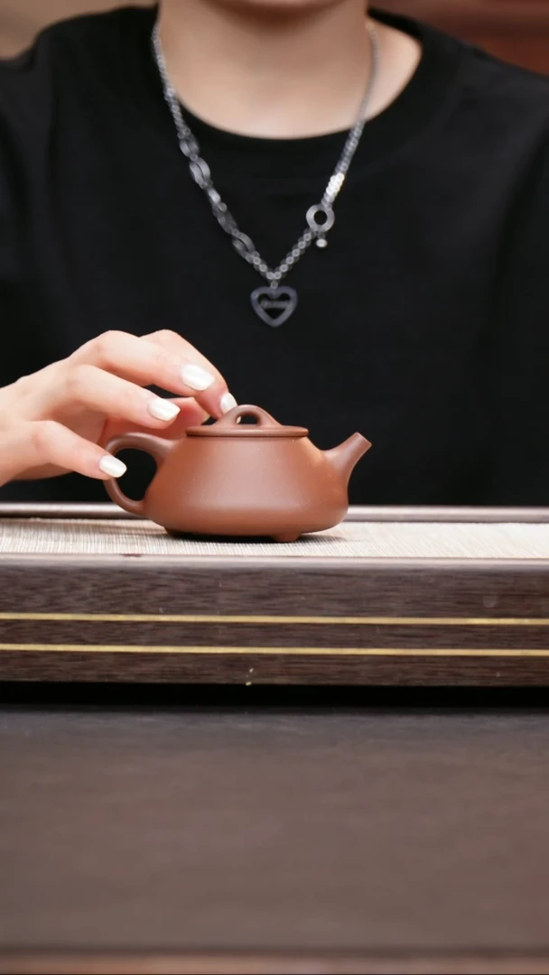 茶壶紫砂紫泥  平盖石瓢