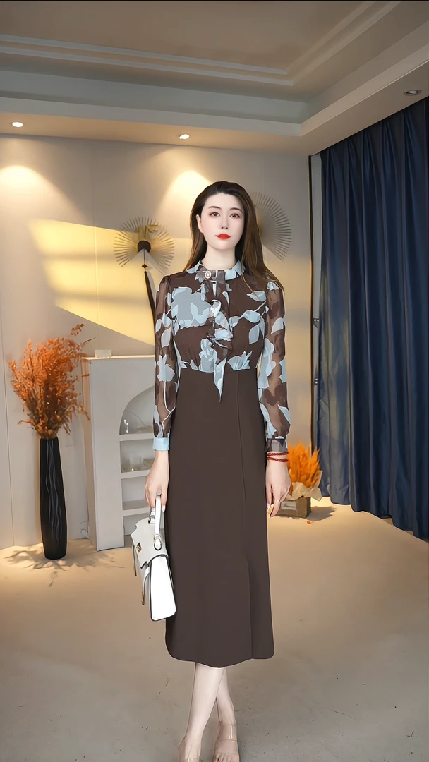 小众设计感显瘦气质时尚复古收腰春夏拼接轻奢 B1893