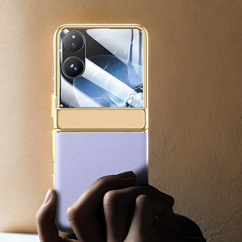 小米mixFlip手机壳素皮铰链全包时尚电镀高档适用mixflip防摔皮套