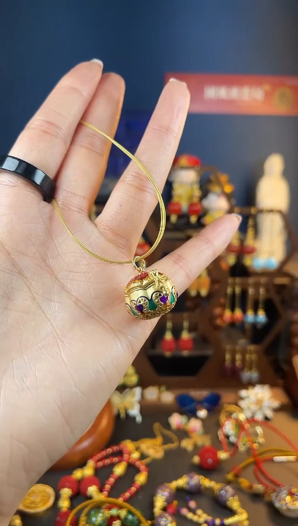 【闪购商品】柿柿如意珐琅吊坠