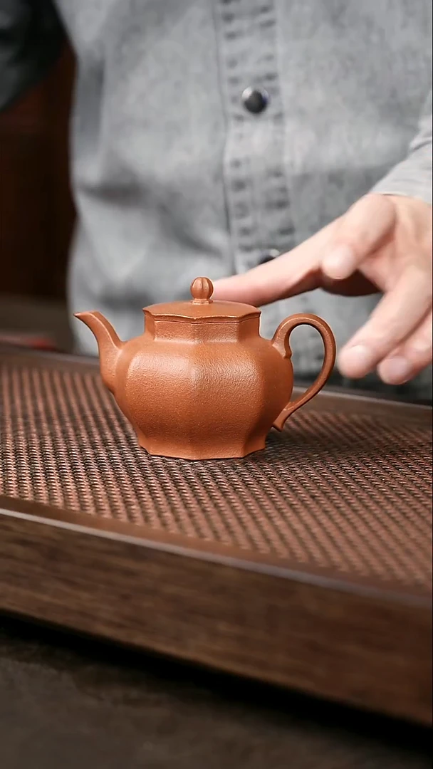 茶壶紫砂红降坡八峦壶