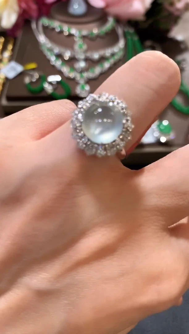 18K金镶嵌戒指翡翠a170多样性一件发货