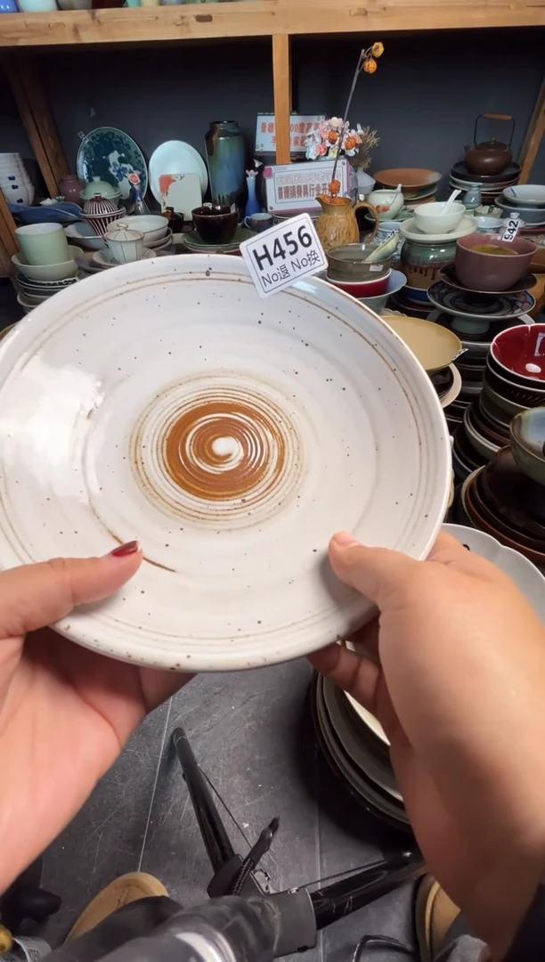 瓷片克***阿H456  福利白麻点盘