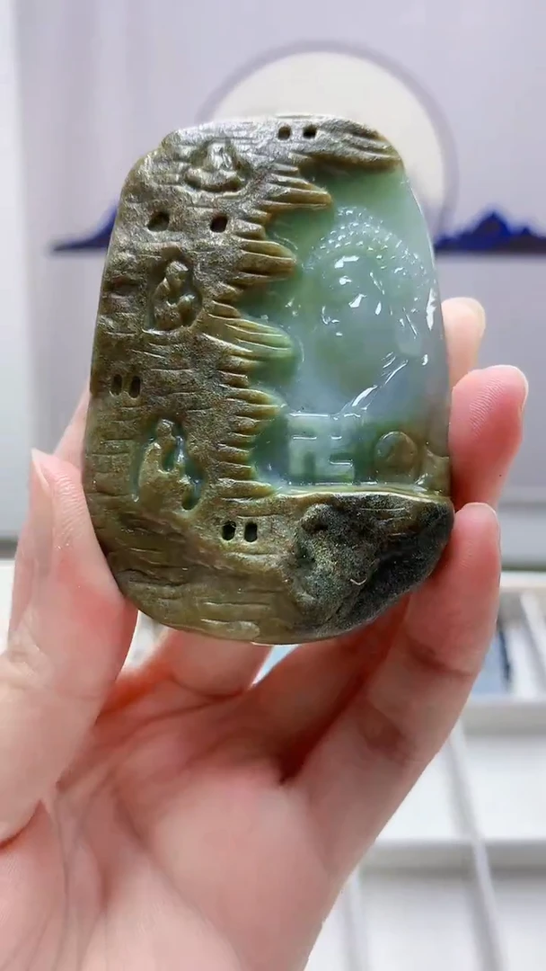 未镶嵌定制翡翠4917zm-毛货挂件85观音