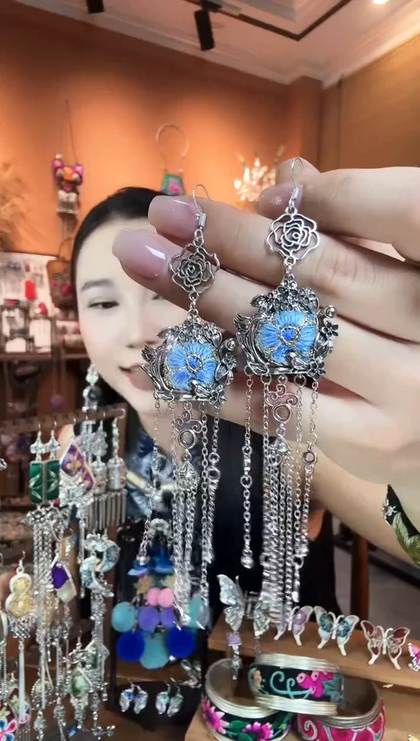 刺绣纯手工民族风耳环